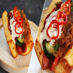 Herby Street Dog Sandwich Recipe by Tasty_image