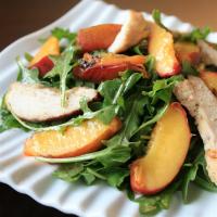 Grilled Chicken, Peach, and Arugula Salad image