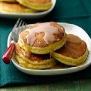Eggnog Pancakes with Maple Butter Rum Drizzle_image