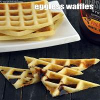 eggless waffles recipe | Indian style eggless waffles | no egg waffles made with milk | eggless waffles made with self raising flour |_image