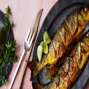 Roasted Whole Black Bass with Herb Stuffing_image