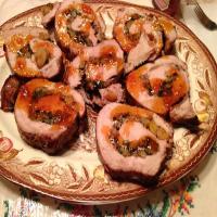 Pork loin stuffed with apricot/spinach/walnuts_image