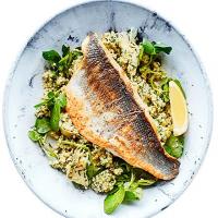 Sea bass & artichoke salad image