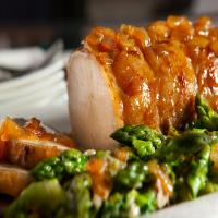 Pork Top Loin Roast With Asparagus, Spring Onion and Butter Lettuce_image