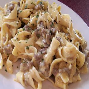 Cheesy Beef and Egg Noodles image