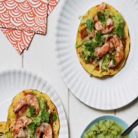 Shrimp Tostadas with Avocado-Tomatillo Salsa image