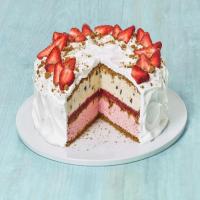 Strawberries and Cream Ice Cream Cake image