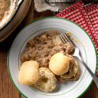Herbed Sausage Gravy over Cheese Biscuits image