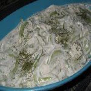 Cucumbers and sour cream with dill_image