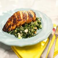 Chile-Rubbed Chicken Breast with Kale, Quinoa and Brussels Sprouts Salad_image
