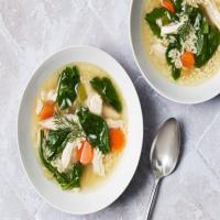 Lemon, Chicken and Orzo Soup with Spinach image