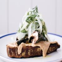 Sardine Toasts With Tomato Mayonnaise and Fennel image