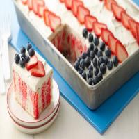 Red, White and Blue Fourth of July Poke Cake image