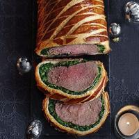 Beef wellington with spinach & bacon image