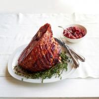 Glazed Ham with Grape-Rhubarb Compote image