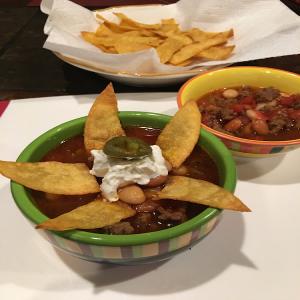 BONNIE'S ULTIMATE TACO SOUP WITH HOMEMADE CHIPS_image