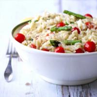 Summer Orzo Salad with Asparagus, Cherry Tomatoes and Feta_image