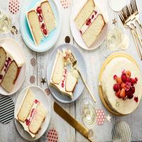 Double-Layer Vanilla-Buttermilk Cake with Raspberries and Orange Cream-Cheese Frosting_image