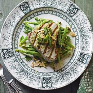 Seared tuna & anchovy runner beans_image