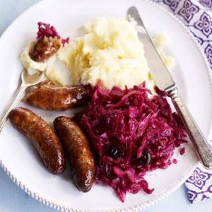 Sweet & sticky cabbage with bangers_image