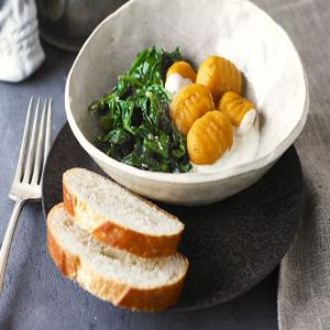 Sweet Potato Gnocchi with Citrus Cream and Wilted Spinach image