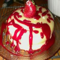 Lemon Pudding Cake with a Raspberry Coulis_image