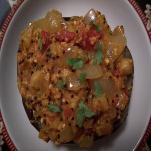 Tomato-Chickpea Curry in Eggplant Shells image