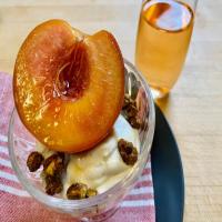 Rosé-Poached Peaches with Whipped Mascarpone image