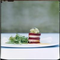 Beet and Pear Napoleons with Ginger Juice Vinaigrette image