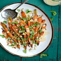 Turmeric Roasted Carrots + Lemon Tahini Dressing_image