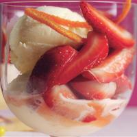 Strawberries Romanoff with Crème Fraîche Ice Cream image