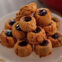 Chewy Almond and Cherry Thumbprint Cookies image
