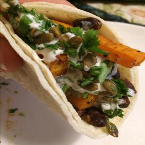 Vegan Cilantro-Lime, Sweet Potato, and Black Bean Tacos_image