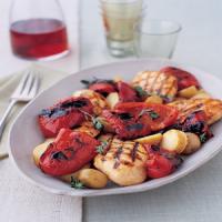 Herbed Chicken with Grilled Red Peppers image