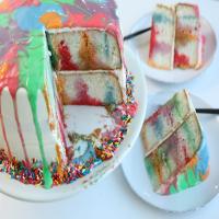 Rainbow Poke Cake image