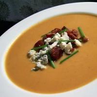Velvety Pumpkin Soup With Blue Cheese and Bacon_image