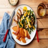 Pork Tenderloin with Turmeric, Squash, and Collard Greens Salad image