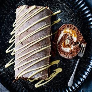 Caramel chocolate log image