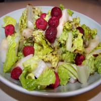 Mixed Greens With Pears and Raspberries image