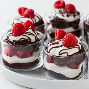 Chocolate Raspberry Brownie Trifles_image