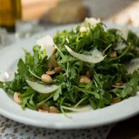 Arugula Salad with White Truffle Oil, Marcona Almonds and Shaved Parmesan_image