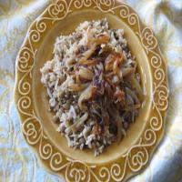 Palestinian Lentils and Rice With Crispy Onions image