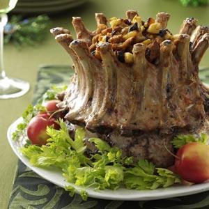 Crown Roast with Plum-Apple Stuffing Recipe_image