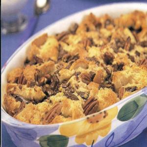 Chocolate chip pecan bread pudding with whiskey cr_image