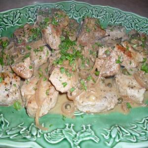 Simmered Pork with Mustard-Caper Sauce image
