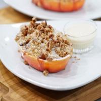 Apple, Pear and Cranberry Crisp with Toffee Pecans and Cinnamon Ice Cream_image