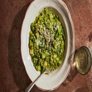 Risotto with Herb Pesto, Potato, and Green Beans image