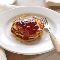 Hazelnut Pancakes with Raspberry Sauce image