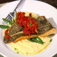 Black Bass with Piperade and Polenta image