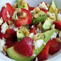 Avocado Strawberry Salad With Feta and Walnuts in a Tarragon Vin_image